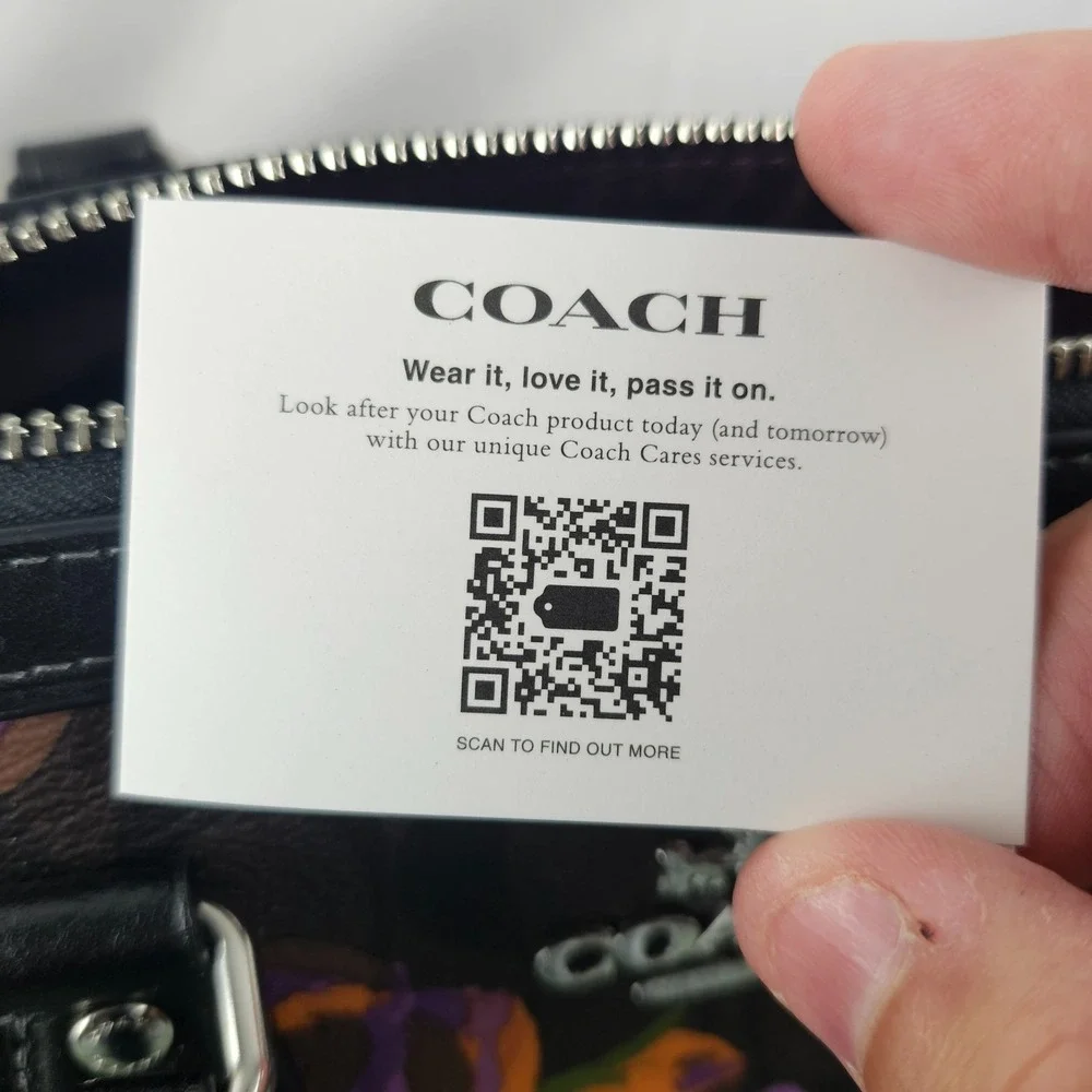Coach Rowan Satchel Crossbody Bag Leather Rose Floral Print & Medium Wallet